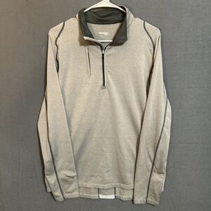 Saucony Pullover Mens Medium Gray Quarter Zip Running Athletic Tech Reflective